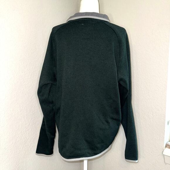 Columbia Michigan State Spartans Football Sweater Men's 2XL Green Quarter Zip - Picture 2 of 8